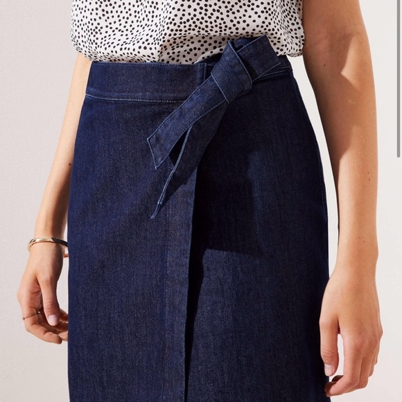 LOFT Denim Wrap Skirt - Picture 3 of 5